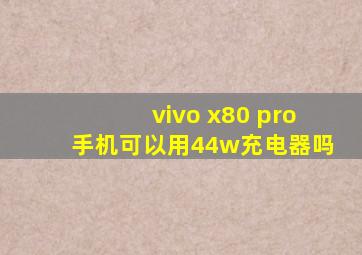 vivo x80 pro手机可以用44w充电器吗
